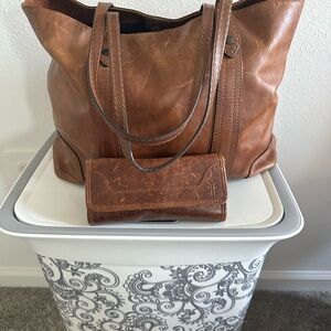 Brown Frye Leather Tote Bag